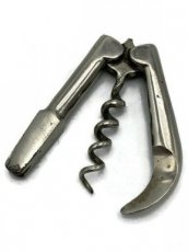 English folding corkscrew with wire cutter and carriage key